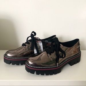 Zara Platform Loafers with Black Laces